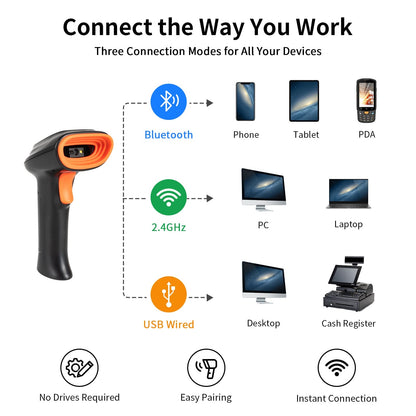 Wireless barcode scanner 2D