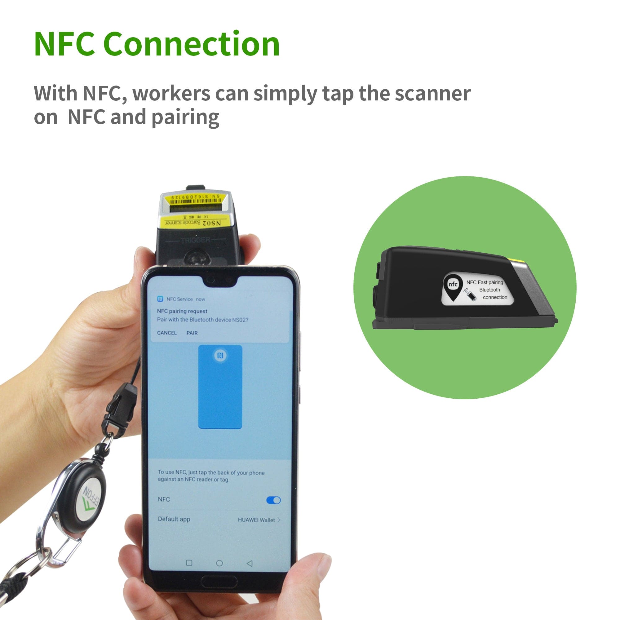 Portable Bluetooth Wearable Barcode Scanner 2D NS02 - Urscanner